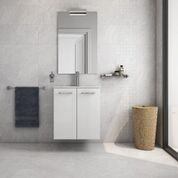Positano Blanco porcelain tile as a bathroom wall and floor